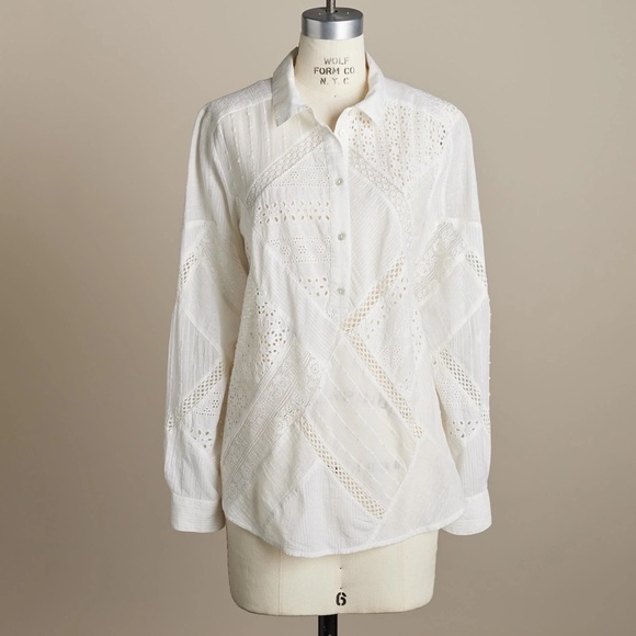 Sundance Matilda Eyelet Top in White - Picture 1 of 5